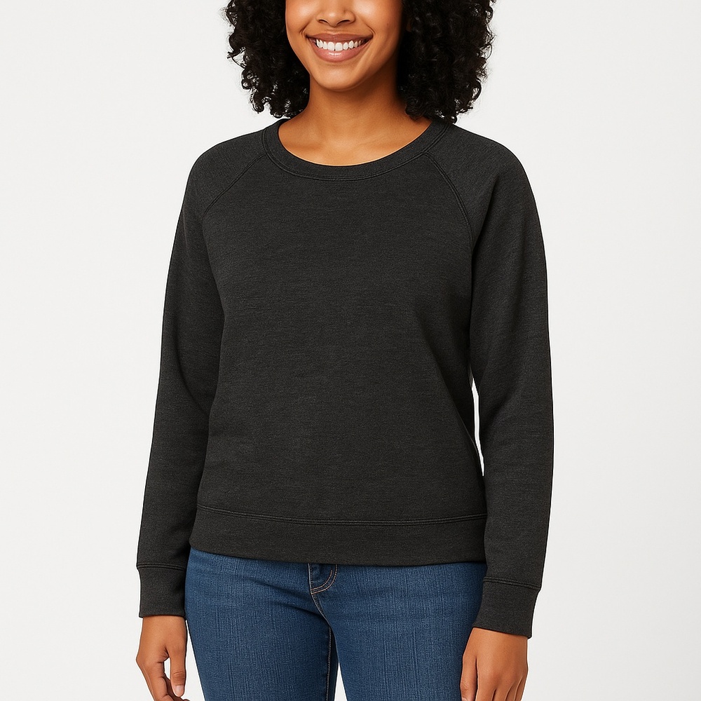 NWT Buffalo David Bitton Heathered Black Rayon Blend Crewneck Sweater Womens M